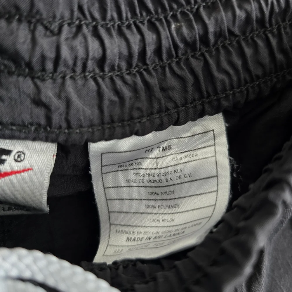 Vintage 90s Nike Boys Windbreaker Track Pants Black White Nylon Xl